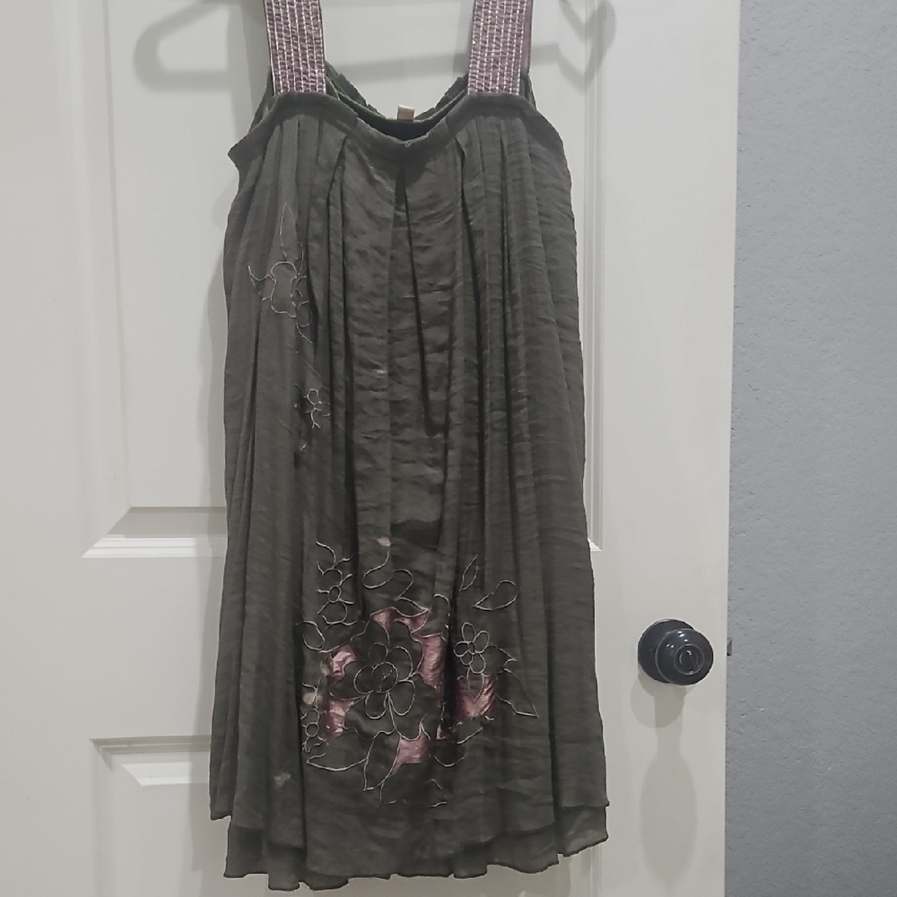 Ya Green Pleated Ruched Embellished Mini Sundress - Picture 6 of 6